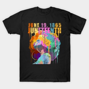 11 June 19 1865 Juneteenth Afro Woman Graffiti Art T-Shirt